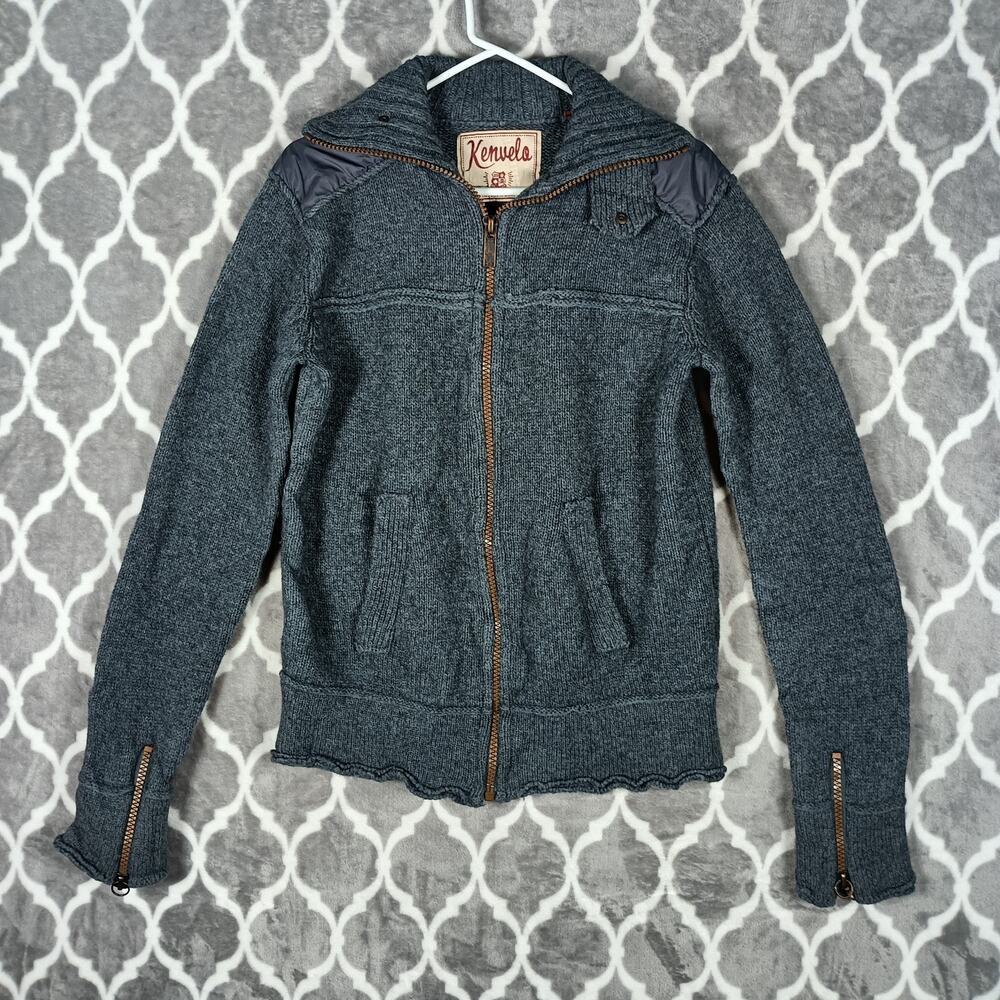 Kenvelo Sweater Jacket Men XL Gray Wool Knit Coat Heritage‎ - Picture 3 of 12